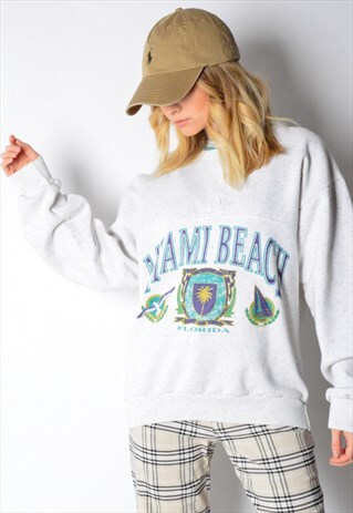 VINTAGE 80S GREY MIAMI FLORIDA SWEATSHIRT