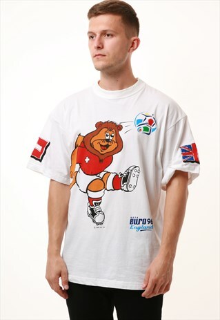94S VINTAGE OLDSCHOOL EURO 96 ENGLAND COTTON T-SHIRT 15850
