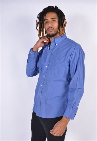 VINTAGE CHAPS RALPH LAUREN LONG SLEEVE SHIRT BLUE