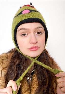 Vintage 90s TMNT funny beanie in green