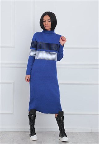 WINTER SWEATER DRESS WITH TURTLENECK