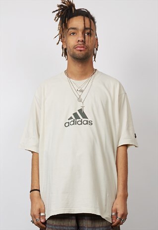 VINTAGE 90'S ADIDAS OFF-WHITE T-SHIRT