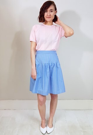 VINTAGE 80'S PASTEL PINK KNIT T-SHIRT TOP
