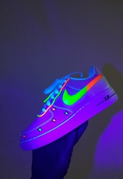 Neon Nike af1 air force 1 custom sneakers 