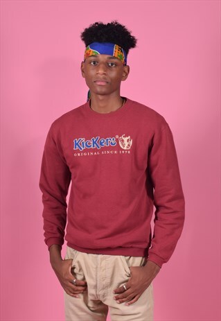 VINTAGE KICKERS DUSTY RED EMBROIDERED SWEATSHIRT
