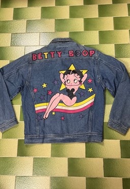 Vintage Betty Boop Denim Jeans Buttoned Jacket Size Medium 