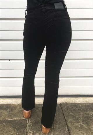 WOMENS RALPH LAUREN BLACK CORDUROY SKINNY TROUSERS JEANS