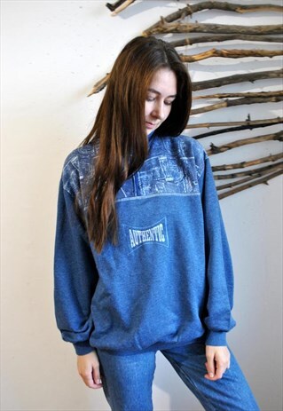 VINTAGE 80S PATTERN QUARTER ZIPP SWEATSHIRT