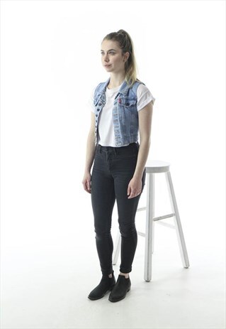 SLEEVELESS JEANS JACKET / SLEEVELESS BOXY VEST