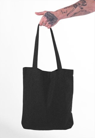 FLEECE FELT SHOULDER TOTE BAG - CHARCOAL GREY