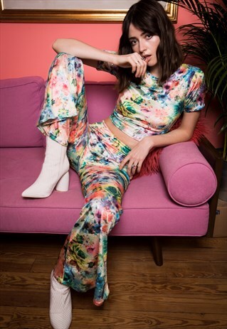 CINDY VELVET 90S STYLE TWINSET WITH FLARES