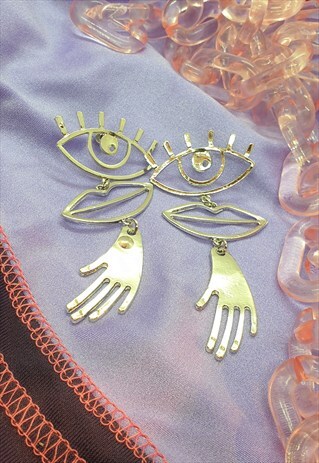 ABSTRACT DROP EARRINGS IN SILVER