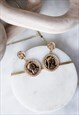 GOLD DROP COIN STUD MINIMALIST EVERYDAY EARRINGS