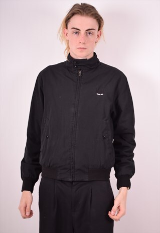 LONSDALE MENS VINTAGE JACKET MEDIUM BLACK 90S