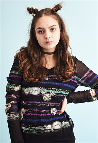 Y2K MESH SHIMMER PARTY TEEN KITSCH TOP