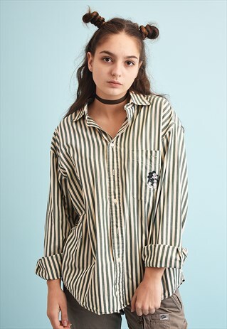 90'S RETRO DISNEY STRIPED PRINT OVERSIZED SHIRT
