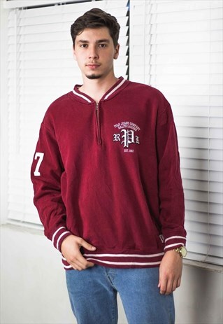 VINTAGE POLO RALPH LAUREN 1/4 ZIP JUMPER LOGO 90S L 21.4