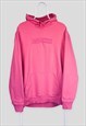 American Eagle Pink Hoodie Spell Out Box Logo Embroidered XL