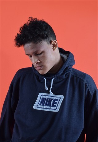 NAVY NIKE EMBROIDERED HOODIE