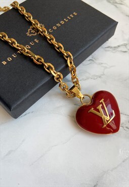 Authentic Louis Vuitton Heart Charm- Reworked Necklace