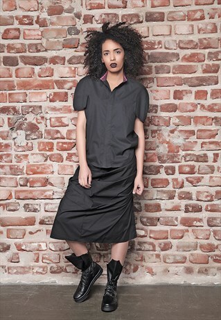 BLACK MINI SKIRT/ COTTON SKIRT