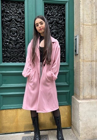 KZELL OVERSIZE TRENCH COAT IN PINK