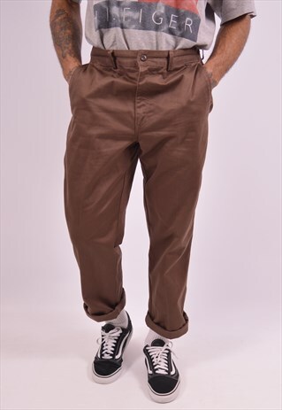 AVIREX MENS VINTAGE TROUSERS W34 L32 BROWN 90S