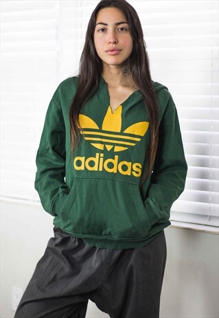 VINTAGE ADIDAS HOODIE SWEATSHIRT LOGO 90S X 18.1