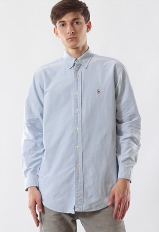 VINTAGE POLO RALPH LAUREN 90S BLUE LONG SLEEVE