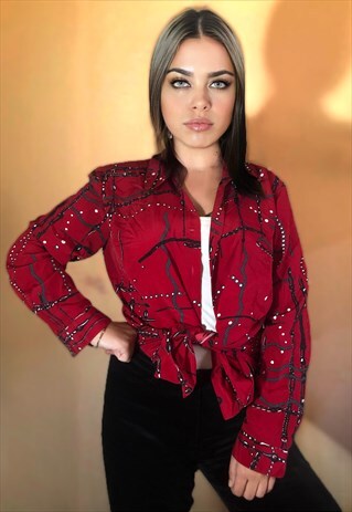VINTAGE RED BAROQUE PATTERNED SHIRT