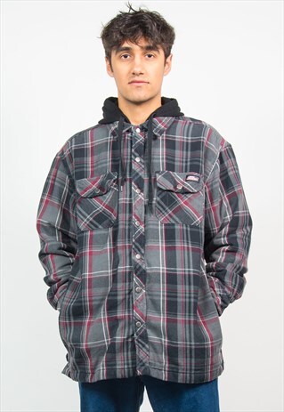 DICKIES FLANNEL SHIRT HOODIE HOODED