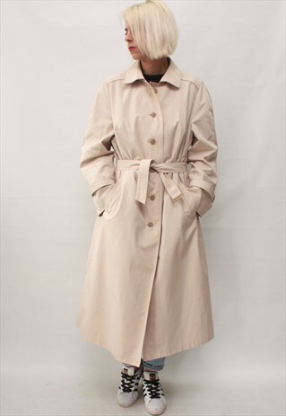 VINTAGE 80'S CLASSIC BEAUTIFUL UNISEX BEIGE TRENCH