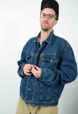 Vintage 90s Denim Jacket in Blue Unisex Size XXL