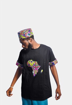 African Map Ankara Print Shirt