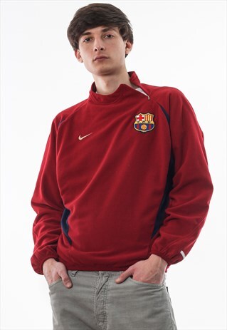 VINTAGE NIKE BARCELONA PULLOVER SWEATER JACKET RED