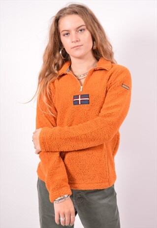 VINTAGE NAPAPIJRI FLEECE JUMPER ORANGE