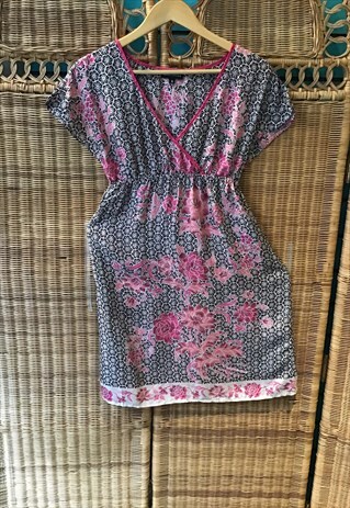 VINTAGE 90S KIMONO FLORAL LIGHTWEIGHT DRESS BOHO