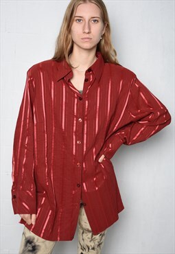 Vintage 80s striped sparkling oversized shirt top blouse