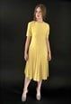 Diorling Christian Dior Vintage Yellow Wool Ladies  Dress
