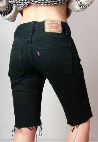 VINTAGE 90'S LEVI'S 512 BOOTCUT CROPPED JEANS IN BLACK