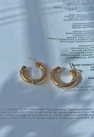 ALCHEMY. GOLD CRYSTAL HOOP EARRINGS