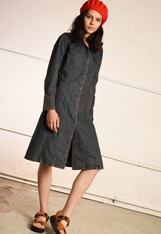 Y2K RETRO DENIM FESTIVAL MIDI DRESS
