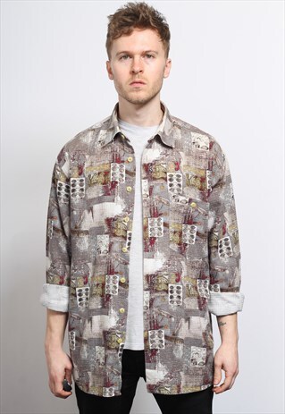 VINTAGE AZTEC PATTERNED SHIRT