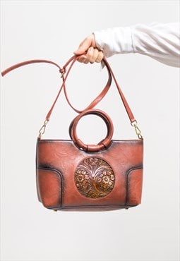 Vintage handbag in rusty red shoulder bag