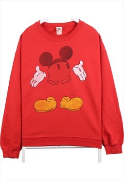 Vintage 90's JUNK FOOD Sweatshirt Mickey Mouse Crewneck Red