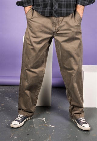 VINTAGE DOCKERS TROUSERS 1980S IN BROWN