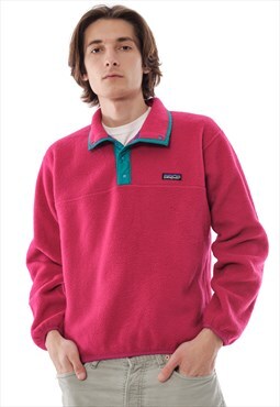 Vintage PATAGONIA Fleece Jacket Synchilla Snap T Pink