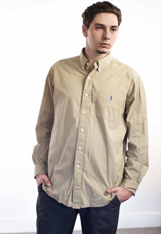 VINTAGE POLO RALPH LAUREN LOGO SHIRT 90S L 11.2