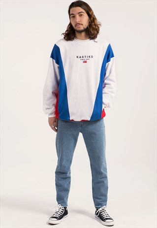 WHITE, BLUE AND RED CALIFORNIA SWEATSHIRT