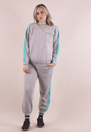 VINTAGE 90S GREY FULL TRACKSUIT SPORTSWEAR /A11001